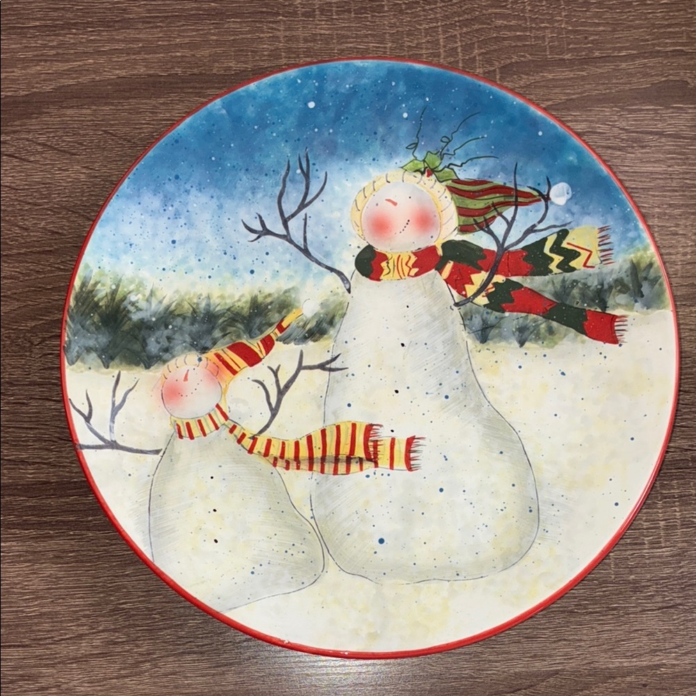 Certified International Enchanted Snowman Snowmen Dessert Plate Susan Winget
